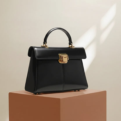 Genuine Leather Luxury Designer Square Handbag