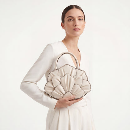 Artisanal Rose-Stitched Leather Bag