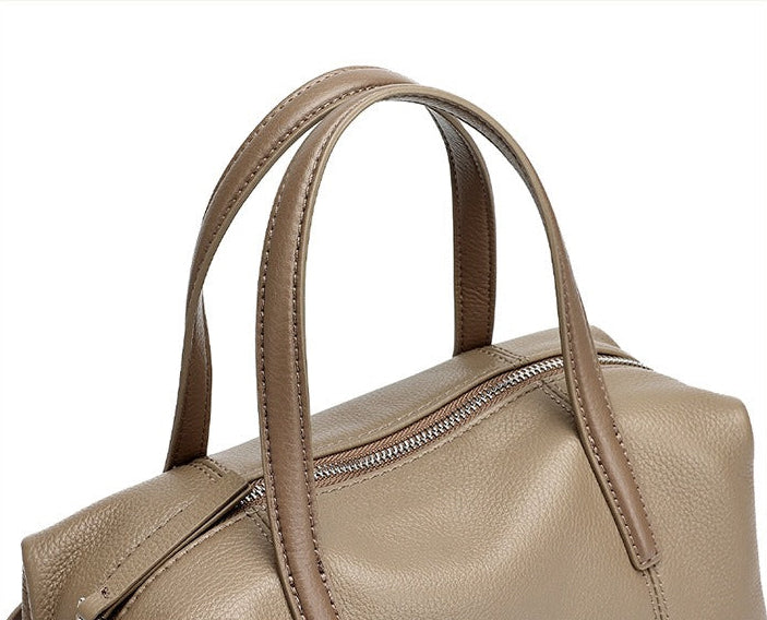 Vintage Leather Pillow Boston Bag