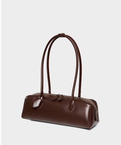 Genuine Leather East-West Shoulder Bag