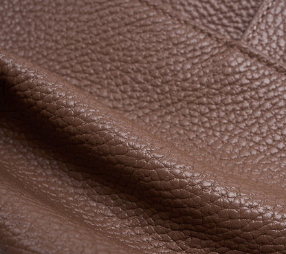 Grained Leather Turn-Lock Shoulder Bag