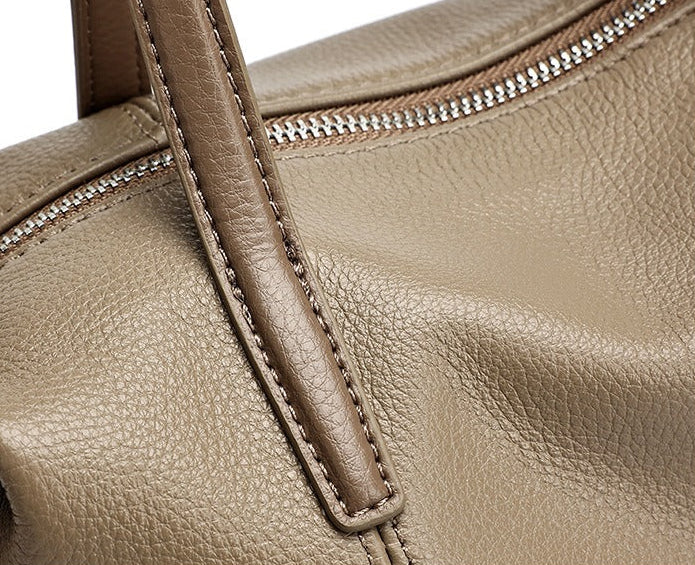 Vintage Leather Pillow Boston Bag