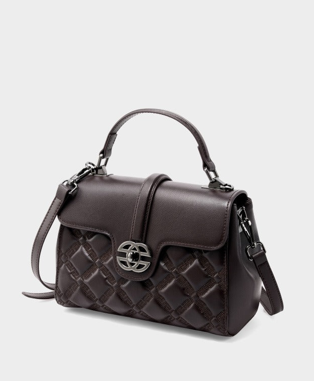 Classic Quilted Real Leather Handbag