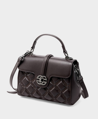 Classic Quilted Real Leather Handbag