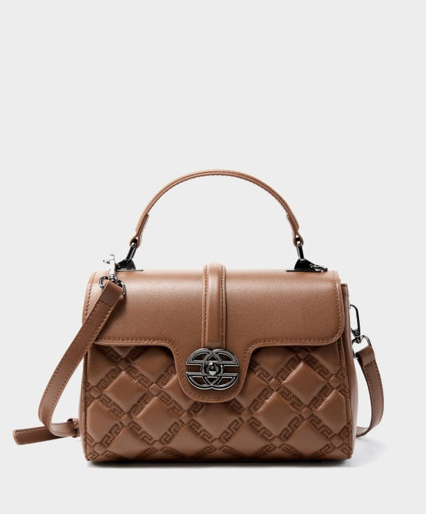 Classic Quilted Real Leather Handbag