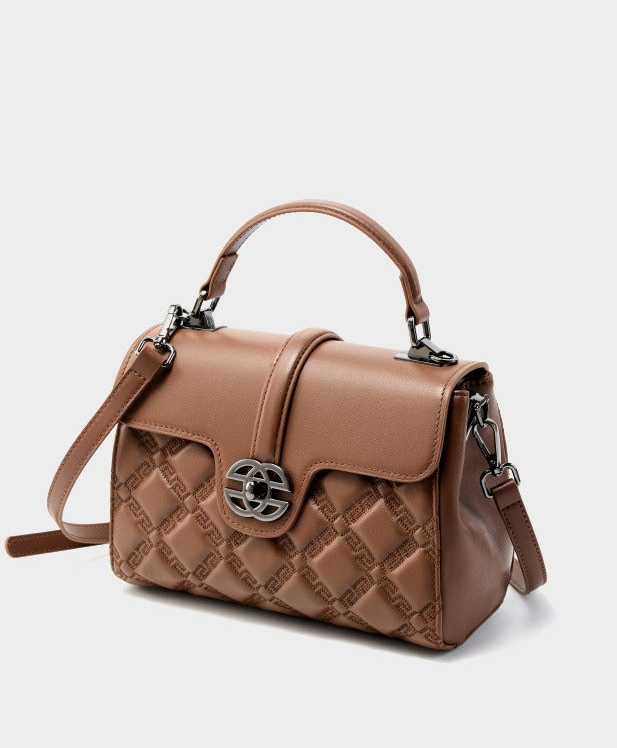 Classic Quilted Real Leather Handbag