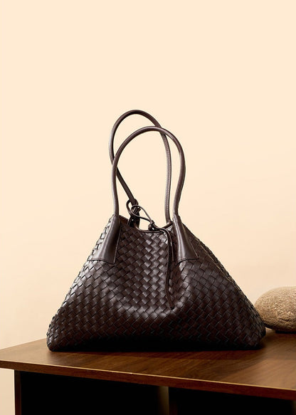Aura Leather Woven Classic Tote Bag
