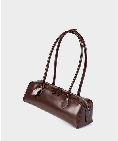 Genuine Leather East-West Shoulder Bag