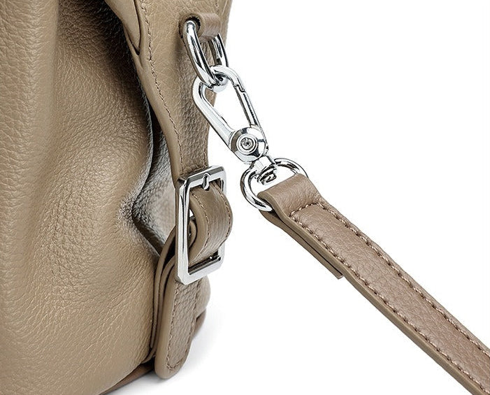 Vintage Leather Pillow Boston Bag