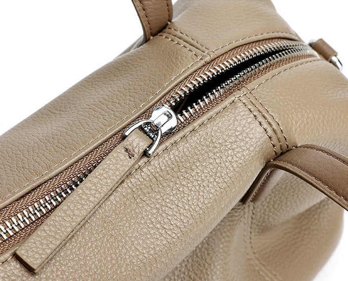 Vintage Leather Pillow Boston Bag