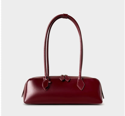 Genuine Leather East-West Shoulder Bag