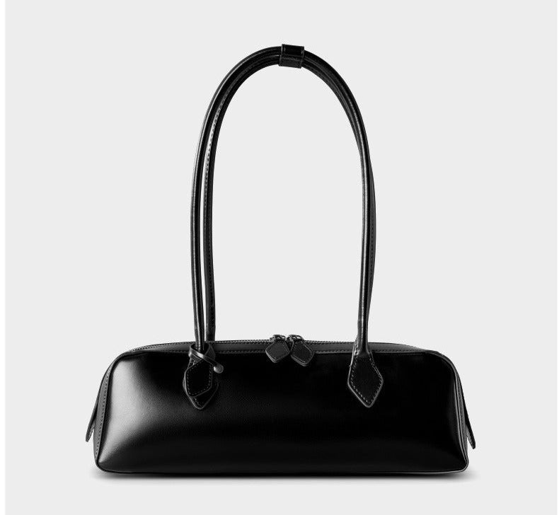 Genuine Leather East-West Shoulder Bag