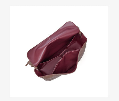 Grained Leather Turn-Lock Shoulder Bag