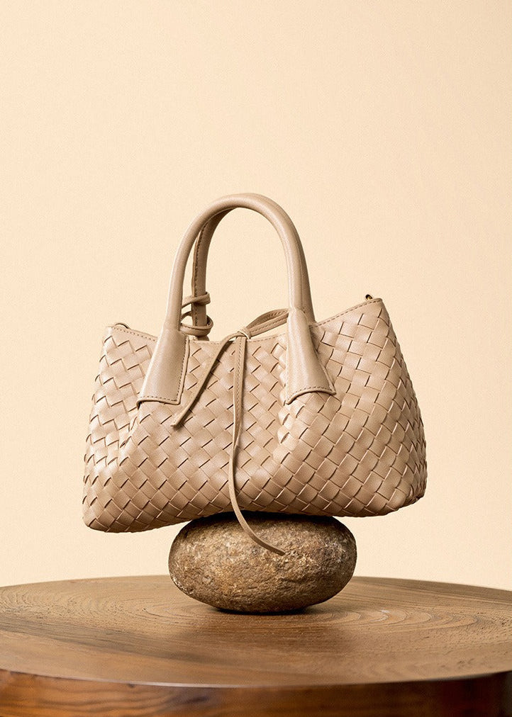 Aura Leather Woven Classic Tote Bag