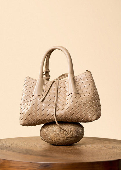 Aura Leather Woven Classic Tote Bag
