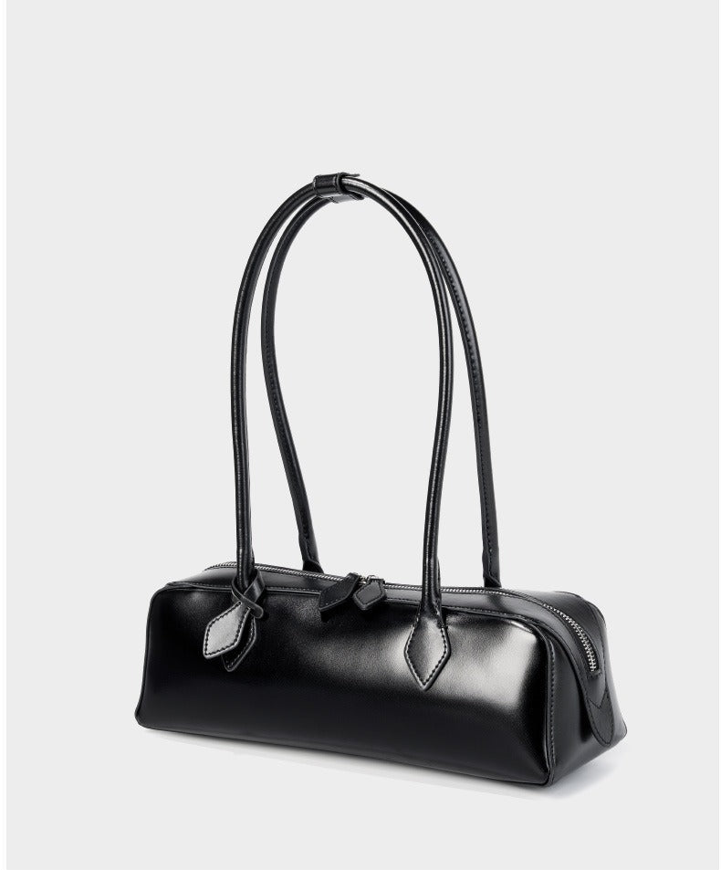 Genuine Leather East-West Shoulder Bag