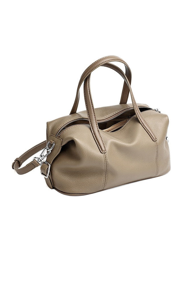 Vintage Leather Pillow Boston Bag