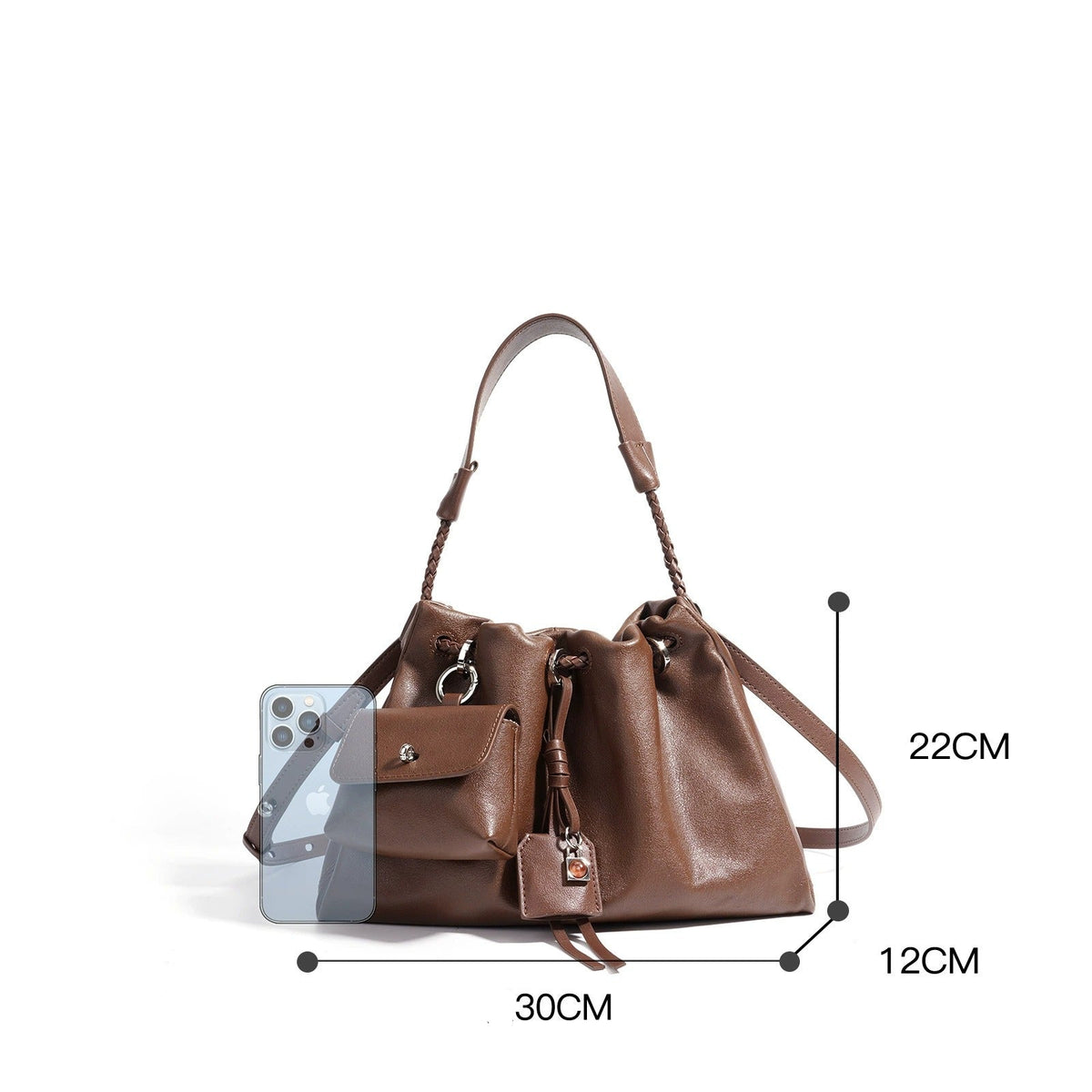 Slouchy Drawstring Hobo Shoulder Bag