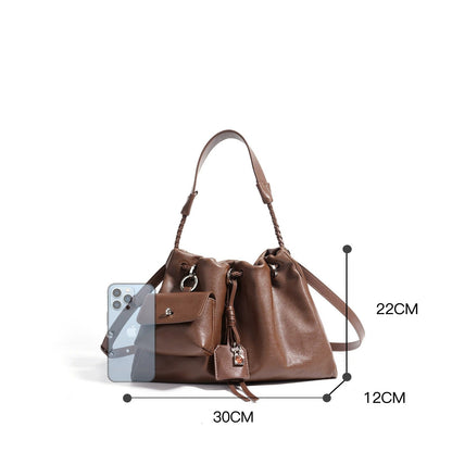 Slouchy Drawstring Hobo Shoulder Bag
