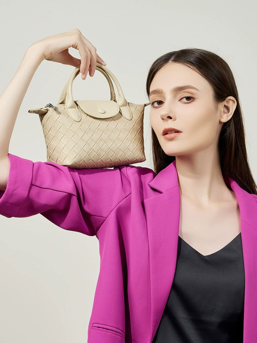 Woven Leather Mini Crossbody Bag
