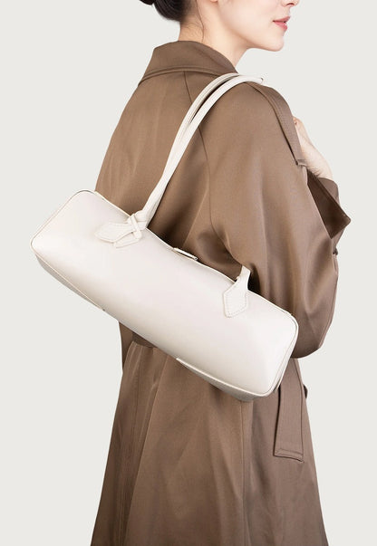 Genuine Leather East-West Shoulder Bag