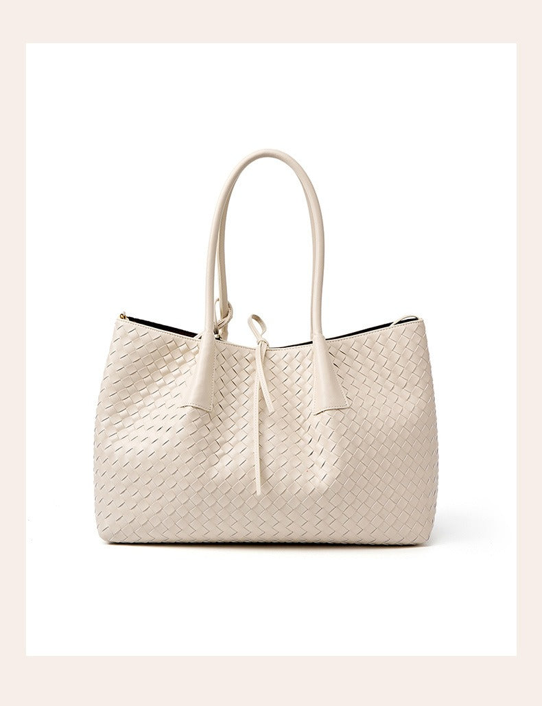 Aura Leather Woven Classic Tote Bag