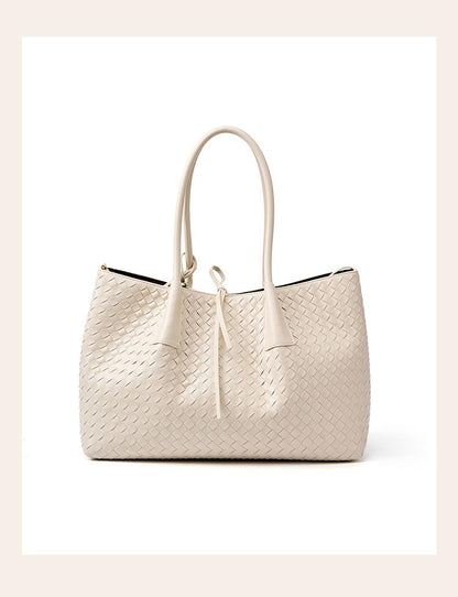 Aura Leather Woven Classic Tote Bag