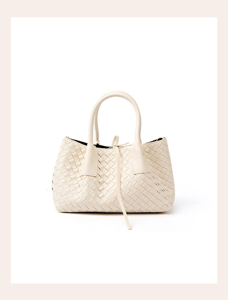 Aura Leather Woven Classic Tote Bag