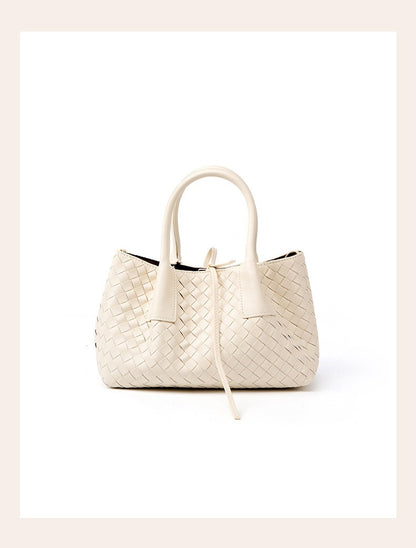 Aura Leather Woven Classic Tote Bag