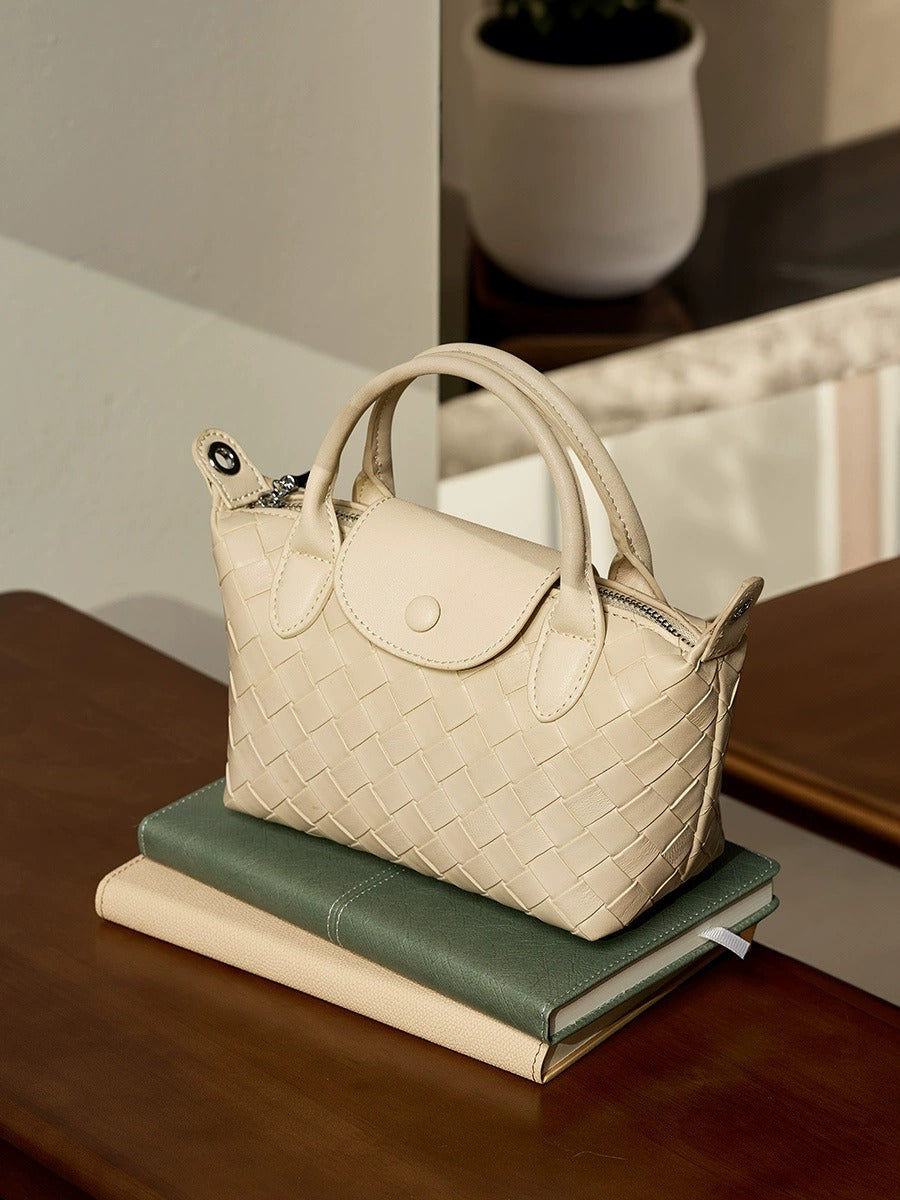 Woven Leather Mini Crossbody Bag