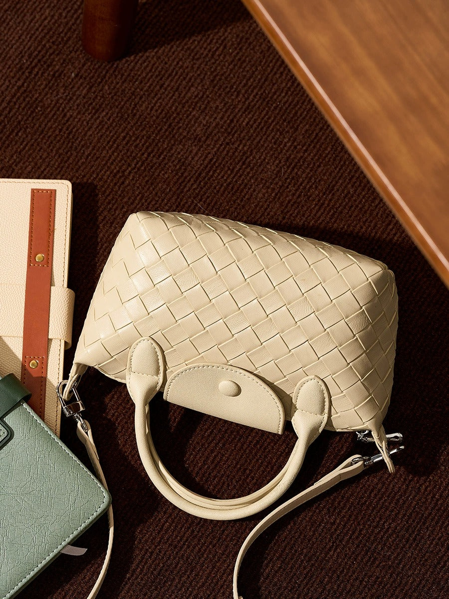 Woven Leather Mini Crossbody Bag