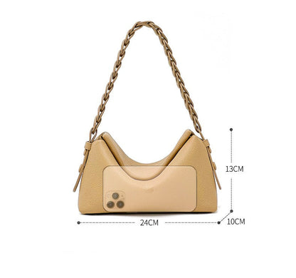 Togo Cowhide Braided Strap Shoulder Bag