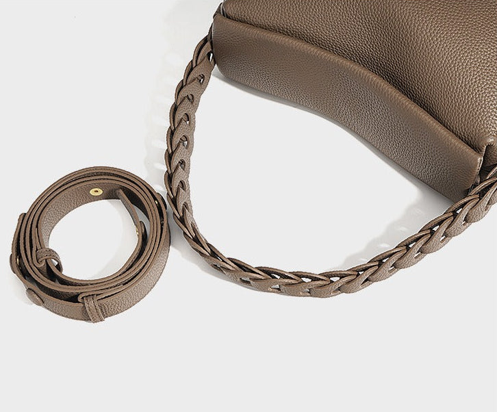 Togo Cowhide Braided Strap Shoulder Bag