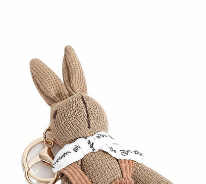 Knitted Bunny Plush Bag Charm