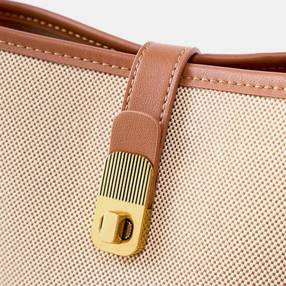 Minimalist Canvas Leather Bucket Bag