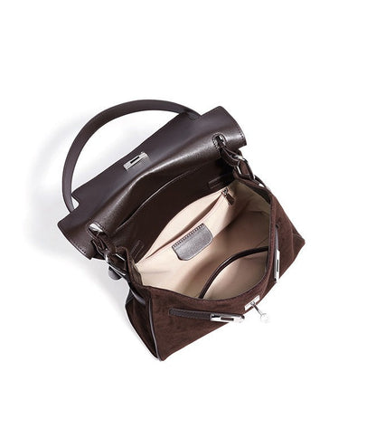 Suede Aura Flap Shoulder Bag