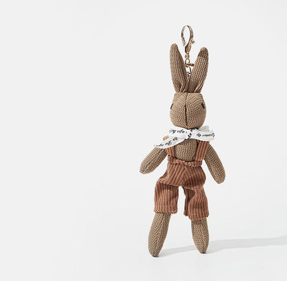 Knitted Bunny Plush Bag Charm