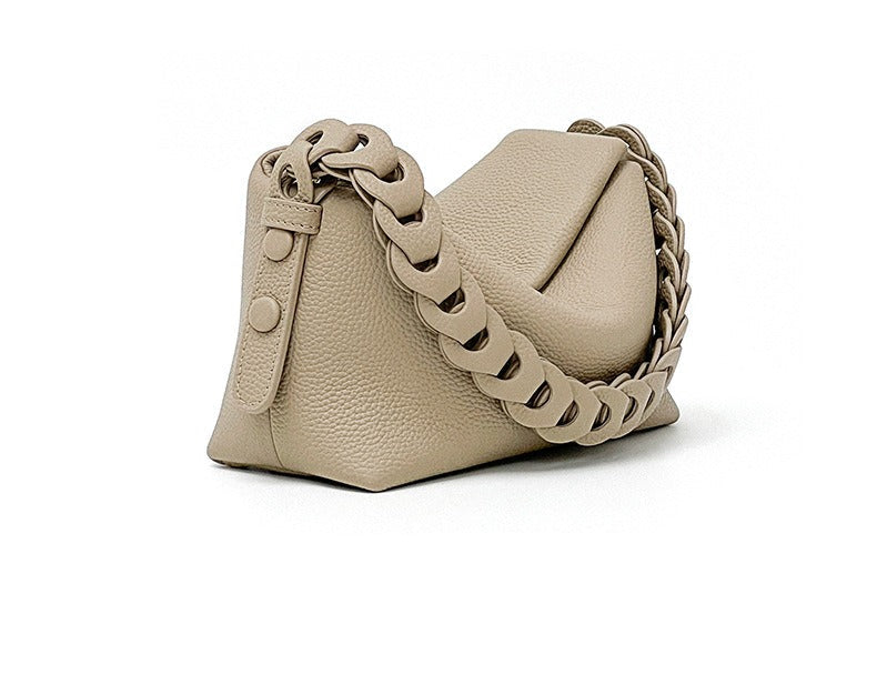 Togo Cowhide Braided Strap Shoulder Bag