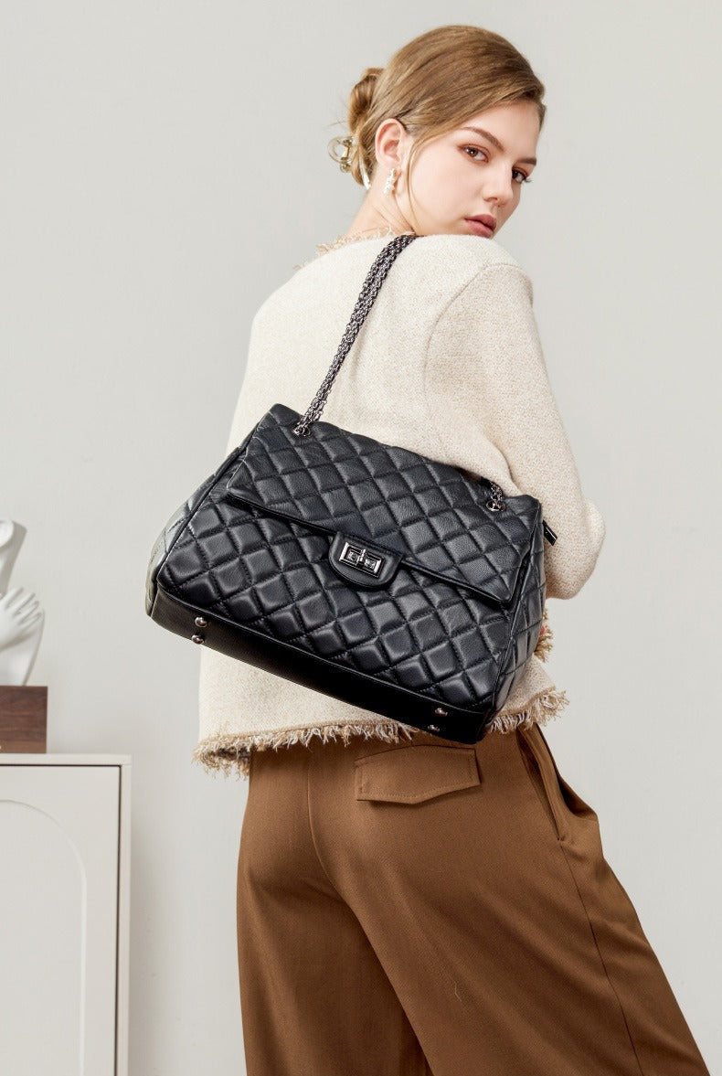 Quilted Leather Chain Shoulder Bag