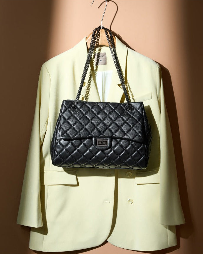 Quilted Leather Chain Shoulder Bag
