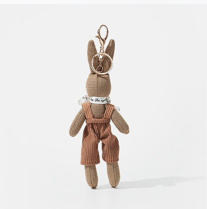 Knitted Bunny Plush Bag Charm