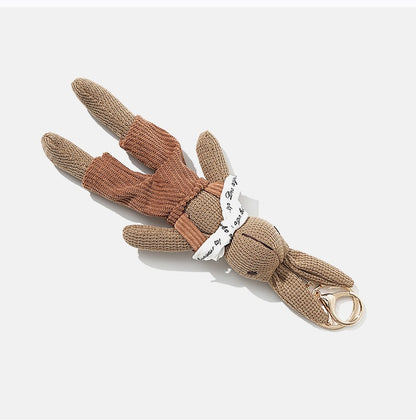 Knitted Bunny Plush Bag Charm