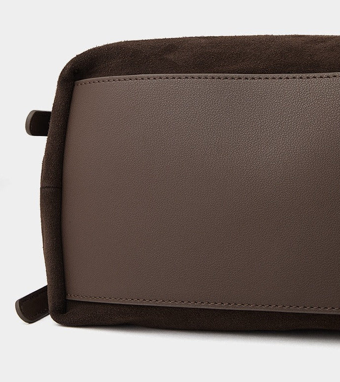 Minimalist Suede Leather Hobo Bag