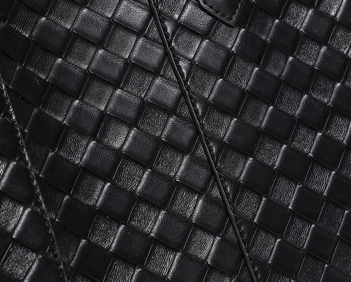 Woven Cowhide Shoulder Tote Bag