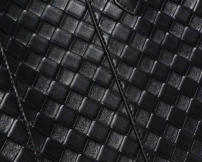 Woven Cowhide Shoulder Tote Bag