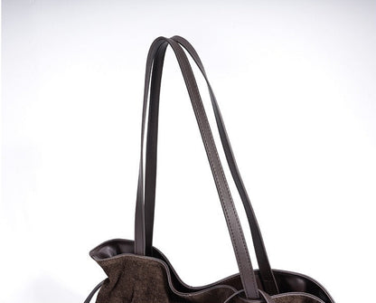 Large Suede Tote with Mini Pouch