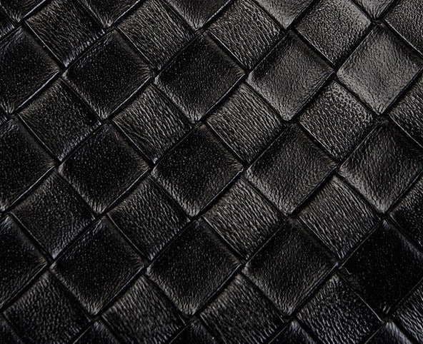 Woven Leather Charm Tote Bag