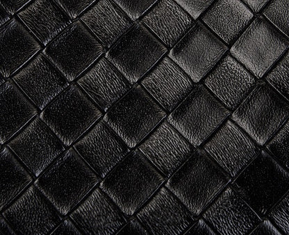 Woven Leather Charm Tote Bag