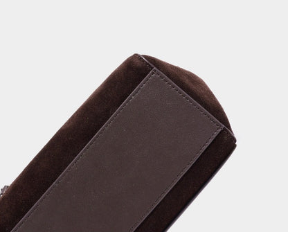 Suede Spliced Cowhide Mini Luggage Tote