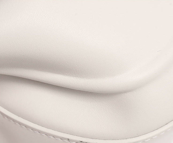 Minimalist Structured Leather Crescent Bag
